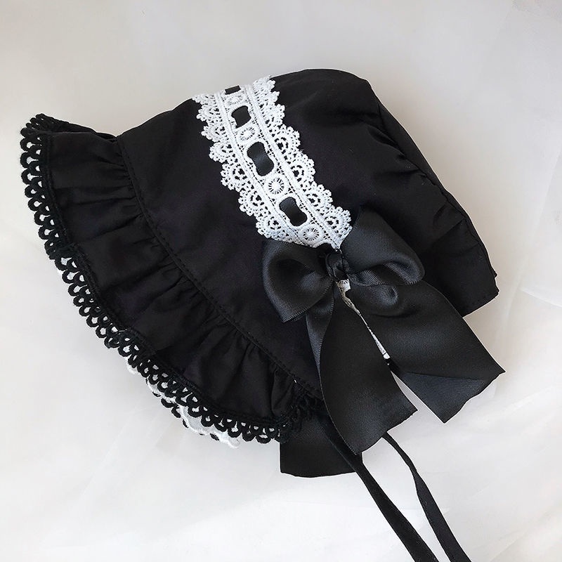 Mũ Ren Hở Ngón Phong Cách Lolita Dễ Thương Dành Cho Người Lớn Đen