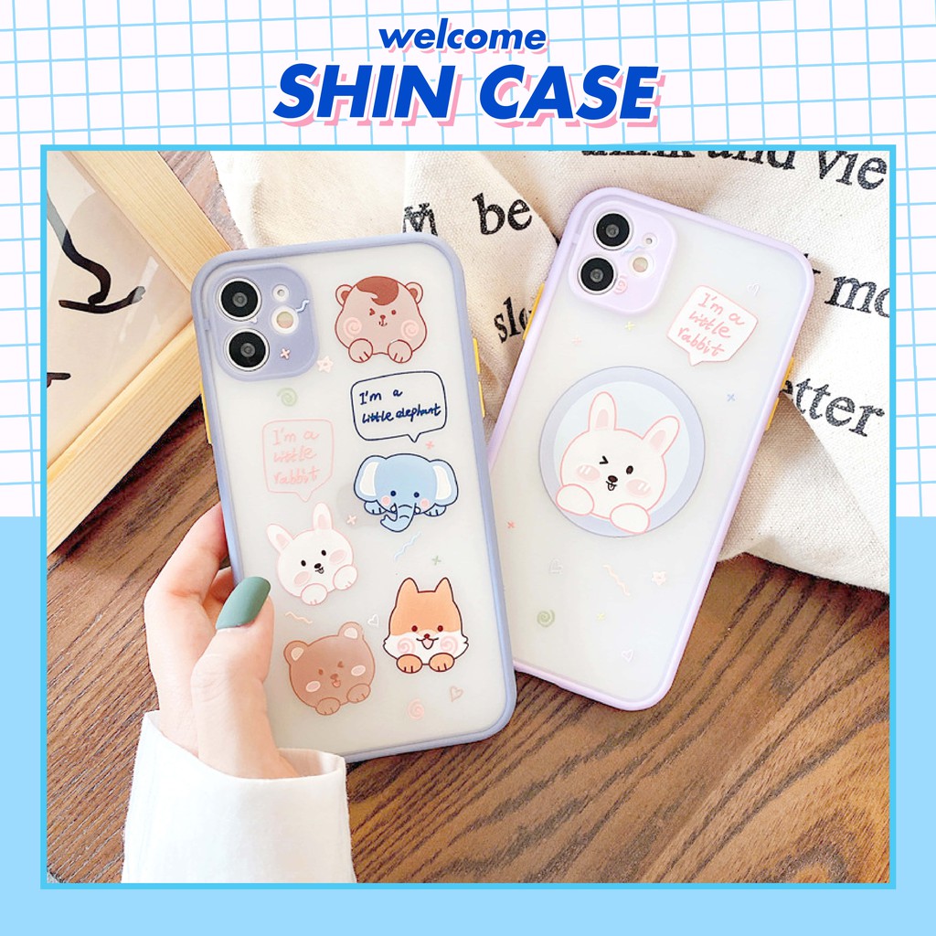 Ốp lưng iphone Little Animal nhám viền nổi cong 5/5s/6/6plus/6s/6splus/7/7plus/8/8plus/x/xr/xs/11/12/pro/max/plus/promax