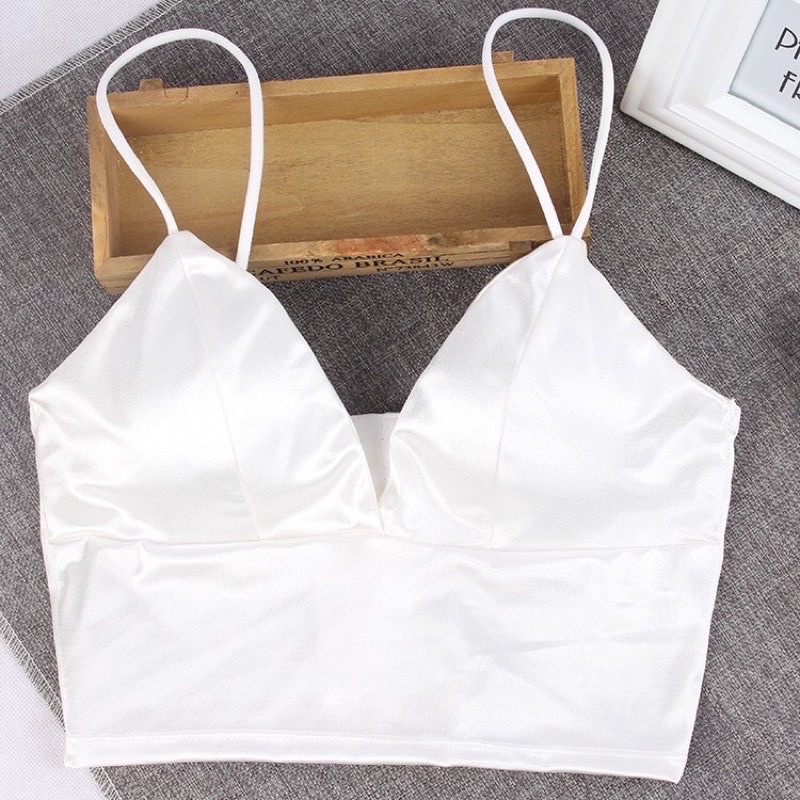 BRA SATIN, PHI BÓNG CÓ MÚT NGỰC HAI DÂY Chizi Shop