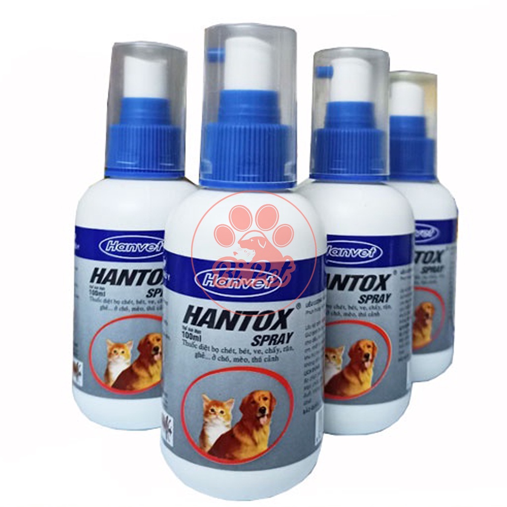 Xịt Hantox Spray diệt bọ chét ve chấy rận ghẻ chó mèo 300ml - diệt các loại bọ trên gia súc gia cầm