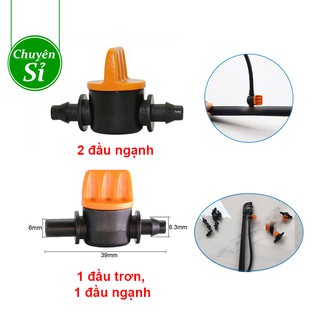 Van khởi thủy khóa ống LDPE 6mm, Van sino khóa gắn béc tưới phun sương, tưới phun mưa