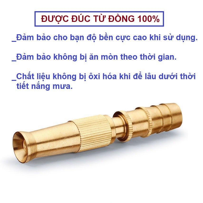 (𝑴𝑼𝑨1 𝑻𝑨̆𝑵𝑮 1) Vòi xịt nước tăng áp 𝑽𝑶̀𝑰 𝑻𝑨̆𝑵𝑮 𝑨́𝑷 + Đ𝑨𝑰 𝑺𝑰𝑬̂́𝑻  vòi dài đồng thau (tặng cổ dê- đai siết)