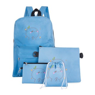 Bộ 4 món balo vải ,balo nữ,baloteen,balo đi học,balo hot,balo xinh,balo đa năng,balo da,balo kuteBalo, Balo nu