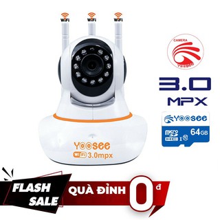 Camera wifi 3 râu full hd 3m + thẻ nhớ 64g