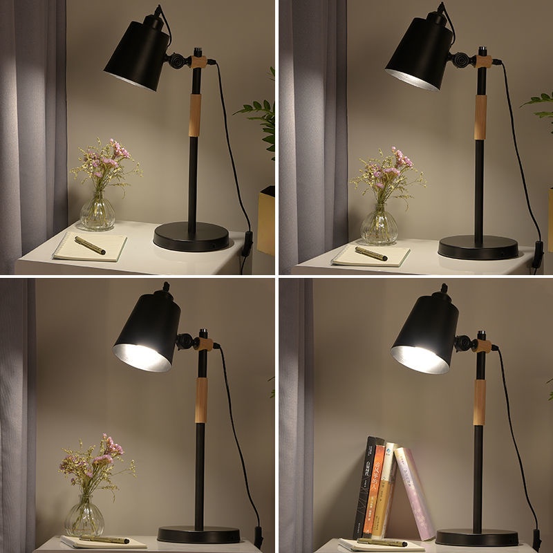 ☢☜◙Đèn bàn bảo vệ mắt bàn học sinh đèn đọc sách ban đêm sáng tạo IKEA Bắc Âu hiện đại tối giản ký túc xá cắm vào đèn ngủ