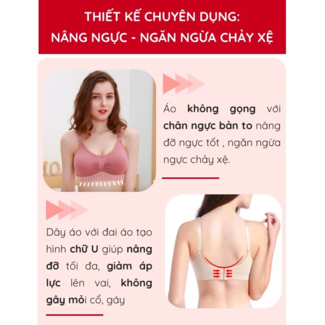 Áo Lót Bầu Chống Chảy Xệ Có Cúc Tháo Rời Cho Con Bú Chất Thun Cotton Co Giãn 4 Chiều - AL17