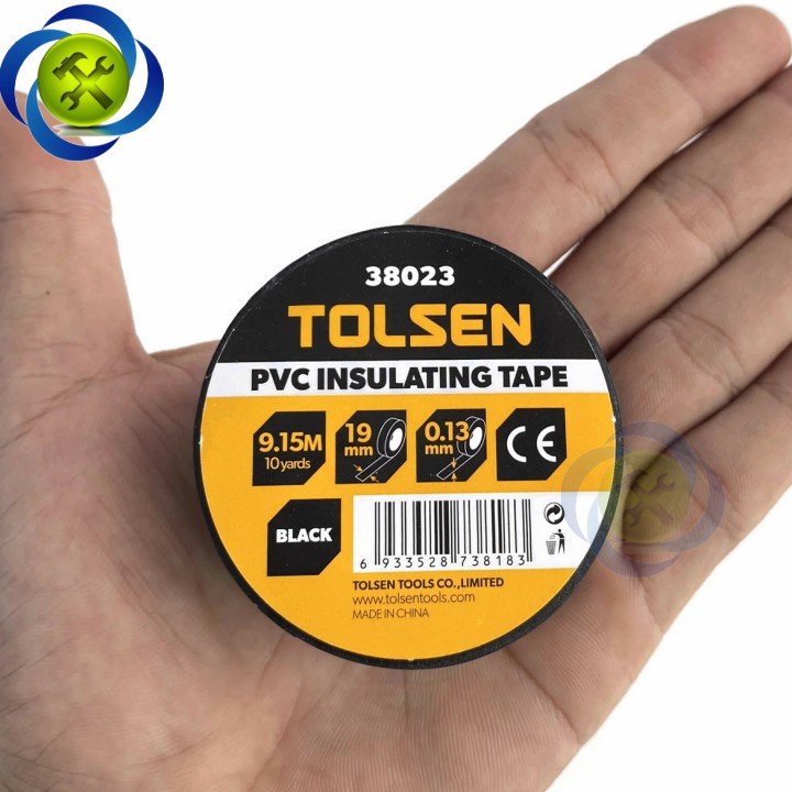 Băng keo điện đen Tolsen 38023 dài 9.15M dày 0.13mm bảng 19mm