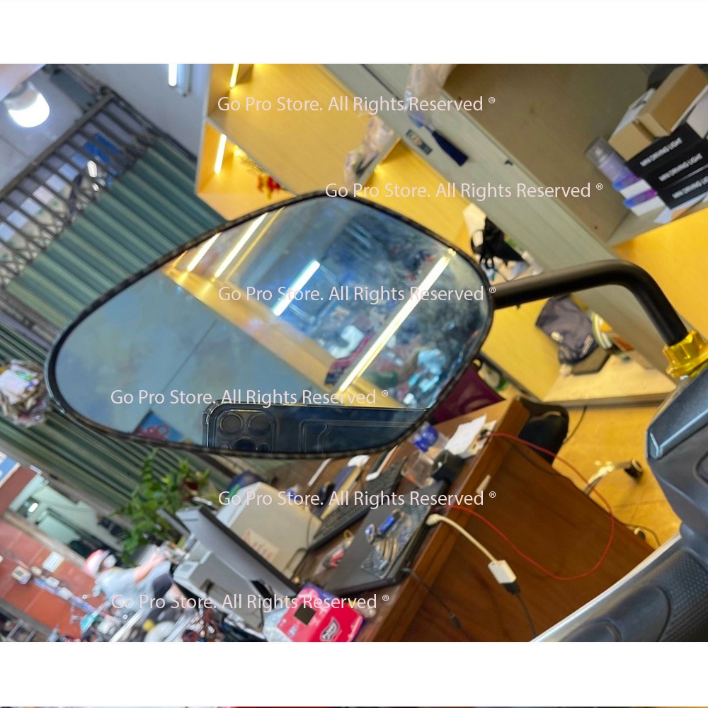 01 Kính Chiếu Hậu Sò Carbon Chân Đen 10 Ly (10mm) - KÍNH TRÁI