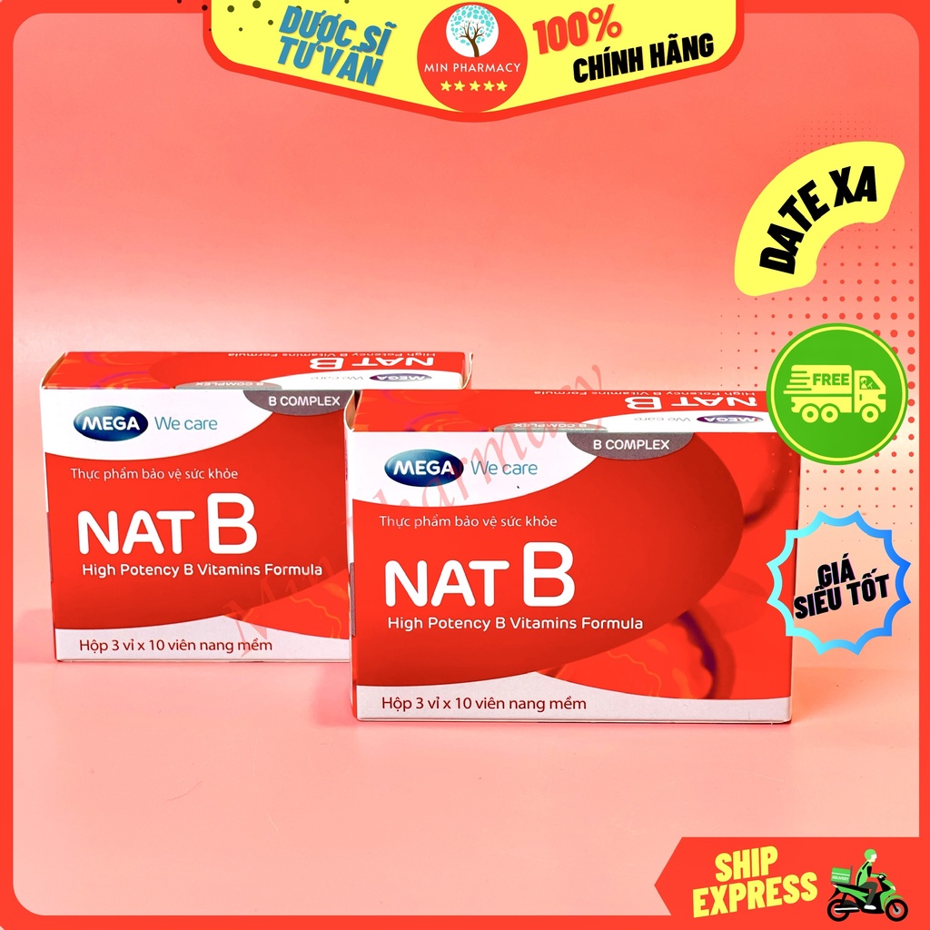 Viên Uống Bổ Sung Vitamin nhóm B Mega we care NAT B Hộp 30 viên - Minpharmacy