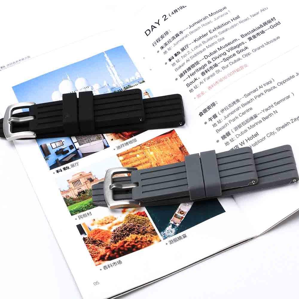 Dây Cao Su Chống Thấm Nước 20mm 22mm 24mm Cho Đồng Hồ Accs