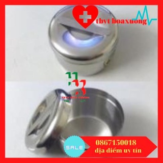 Hộp Inox Tròn Nhỏ Y Tế - Hộp Đựng Bông Gòn phi 6 , kích  thước 7,5x6cm