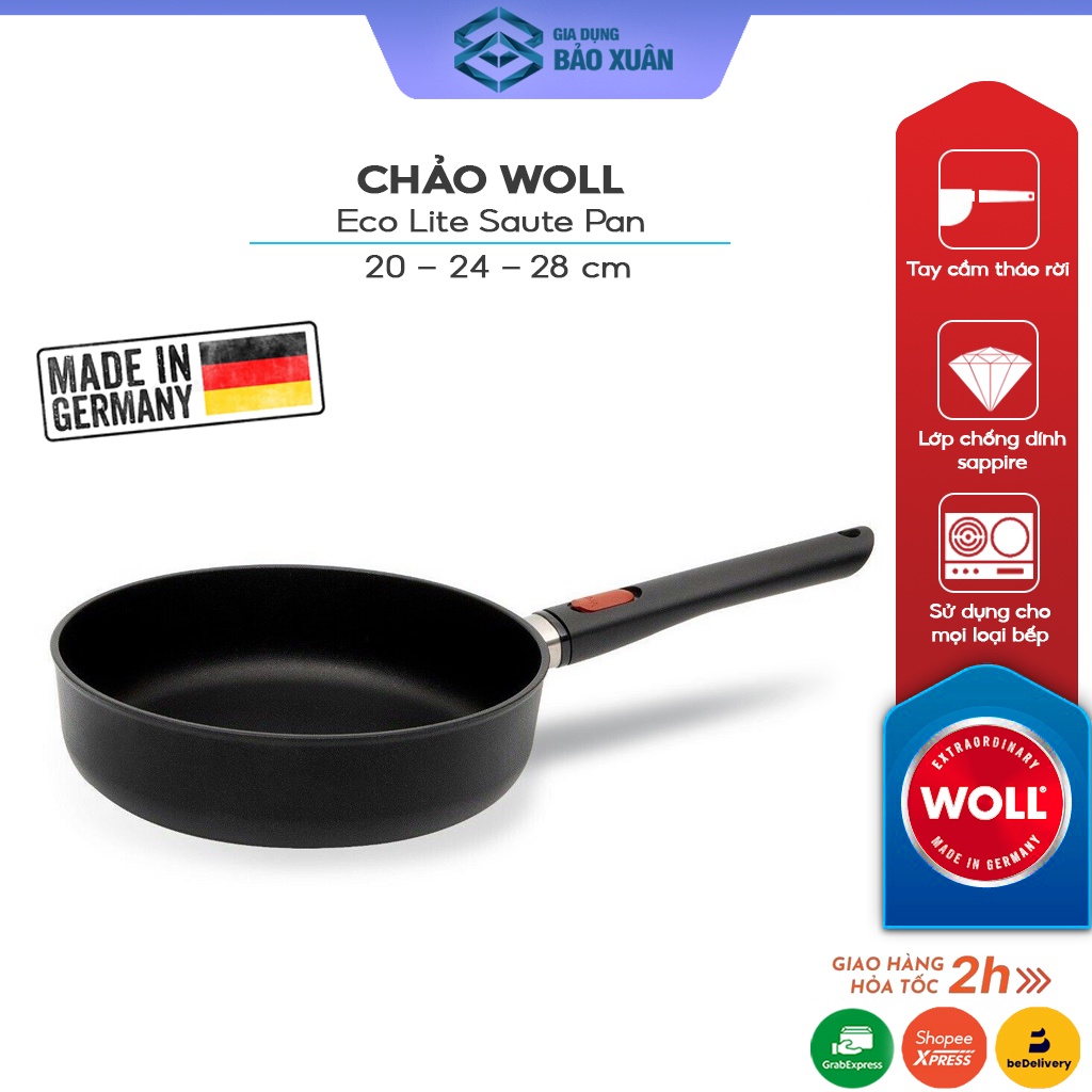 Chảo Woll Eco Lite Saute Pan size 24-28cm Chảo chống dính bếp từ - Nhập Đức
