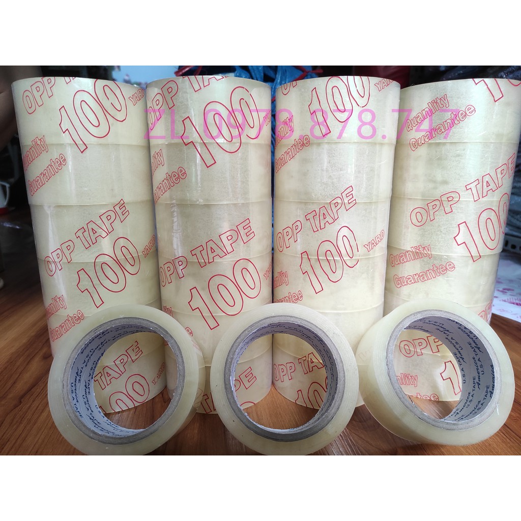 Băng Keo Dán Thùng Lõi Mỏng Keo Dày Loại 100 Yard ( 4.8cm , Hơn 1 kg )