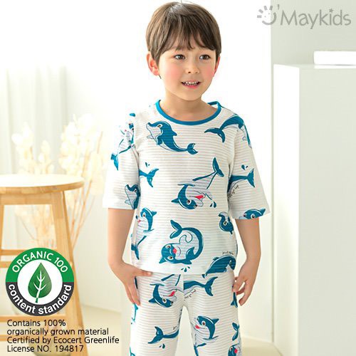 🐬[Chính Hãng] Bộ Quần Áo Lửng Blue Dolphin Cho Bé - Maykids 2021 - Nhập Khẩu Hàn Quốc🐬