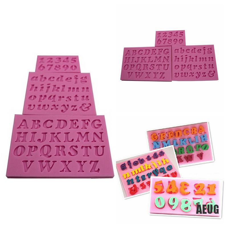 Set 3 khuôn silicon đa năng tạo hình chữ cái và chữ số sáng tạo