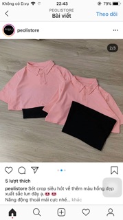 ��Set Áo CropTop Cổ Petter ( Kèm Áo Lót)