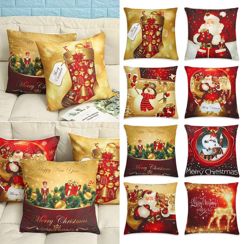 CONOPERY Vỏ Gối Sofa In Họa Tiết Giáng Sinh Dễ Thương