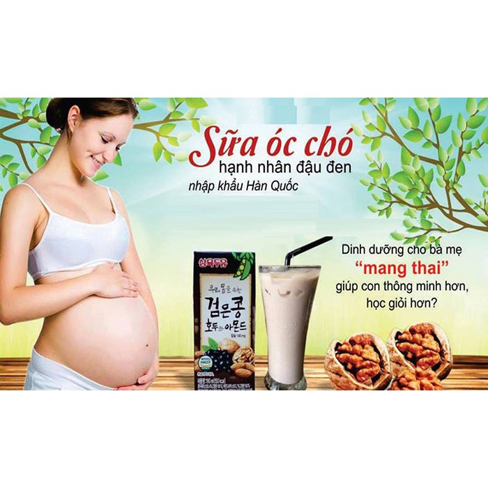 [ 1 Thùng 24 Hộp ] Sữa Óc Chó Hàn Quốc Hạnh Nhân Đậu Đen 190ml - DING DING FOOD