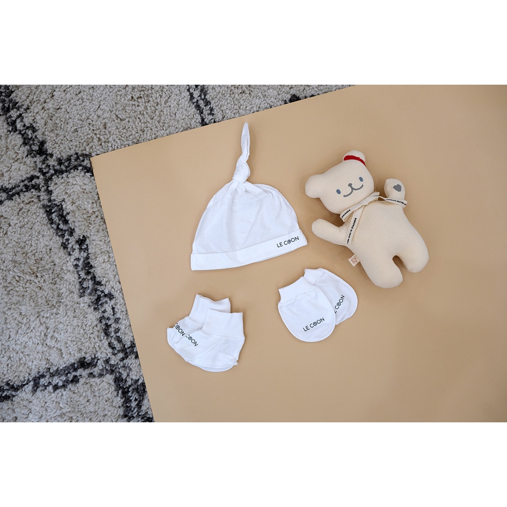 Set mũ, bao tay, bao chân vải mỏng mát Lecoon