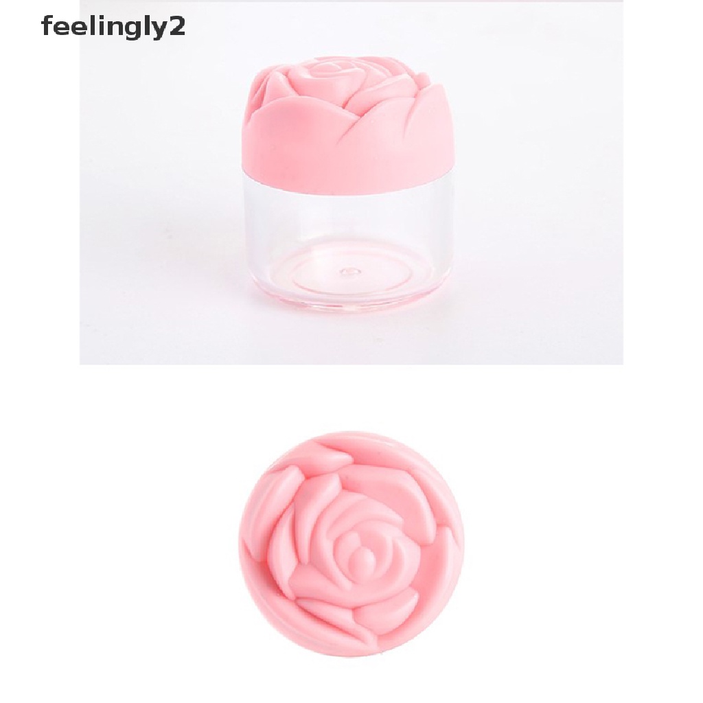 Bộ 12 Hộp Nhựa Đựng Kem Trang Điểm Có Nắp Vặn Hình Hoa Hồng