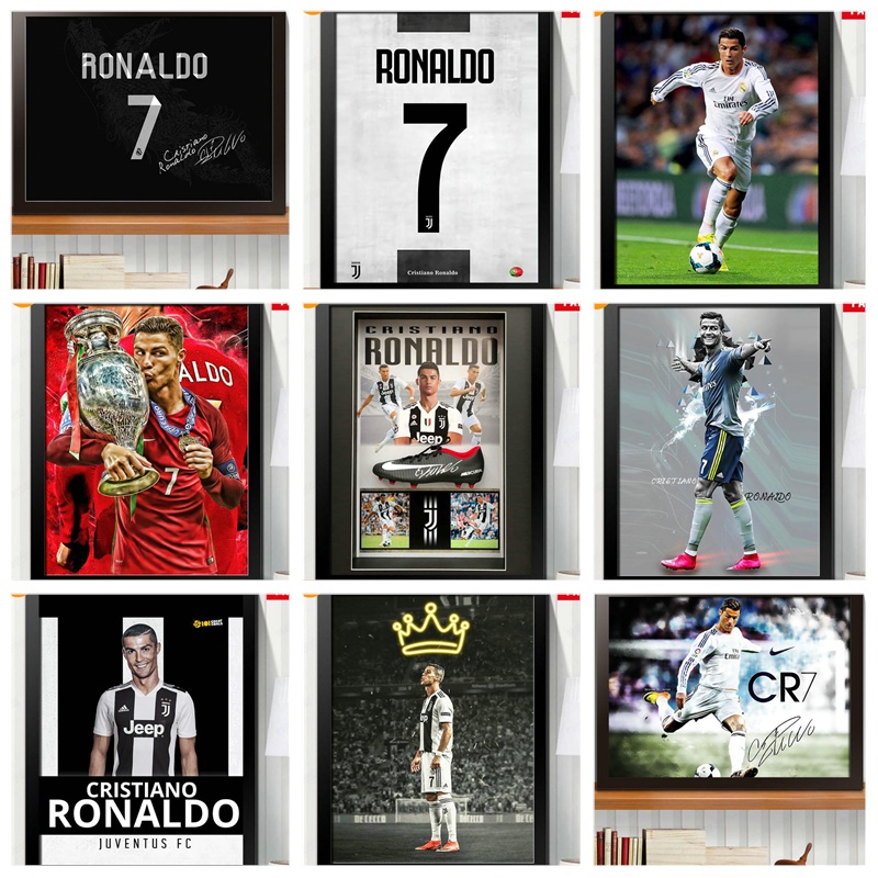 1 Tấm Poster Dán Tường Trang Trí Hình Cầu Thủ Bóng Đá World Cup The Best Fila CR7 Cristiano Ronaldo