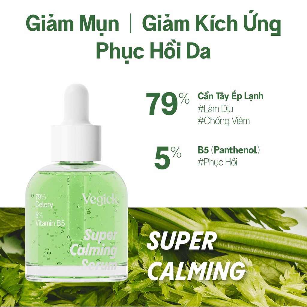 Tinh chất cần tây phục hồi Vegick Super Calming Serum 30ml