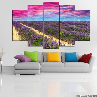 Tranh canvas treo tường đồng hoa lavender màu tím lãng mạn