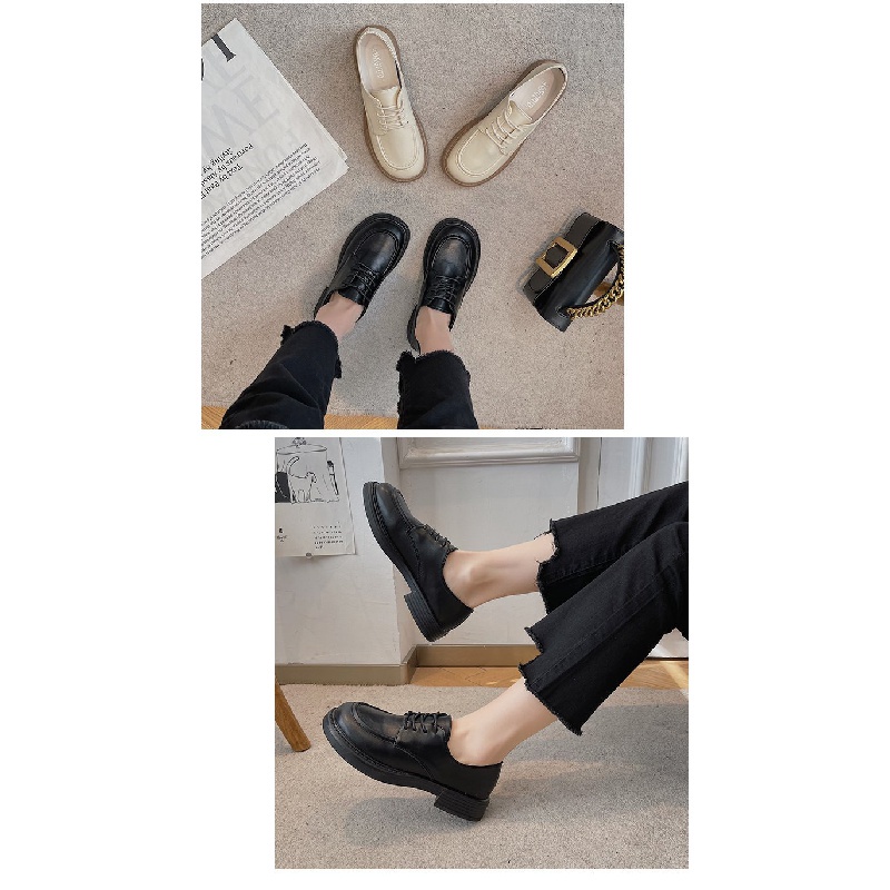 Giày Lười Da Đế Dày Thời Trang Hàn Quốc 2022 Cho Nữ