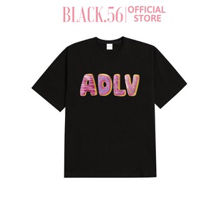 Áo thun unisex ADLV-DONUT RING , áo thun nữ basic form rộng tay lỡ cá tính oversize ,BLACK56 M139