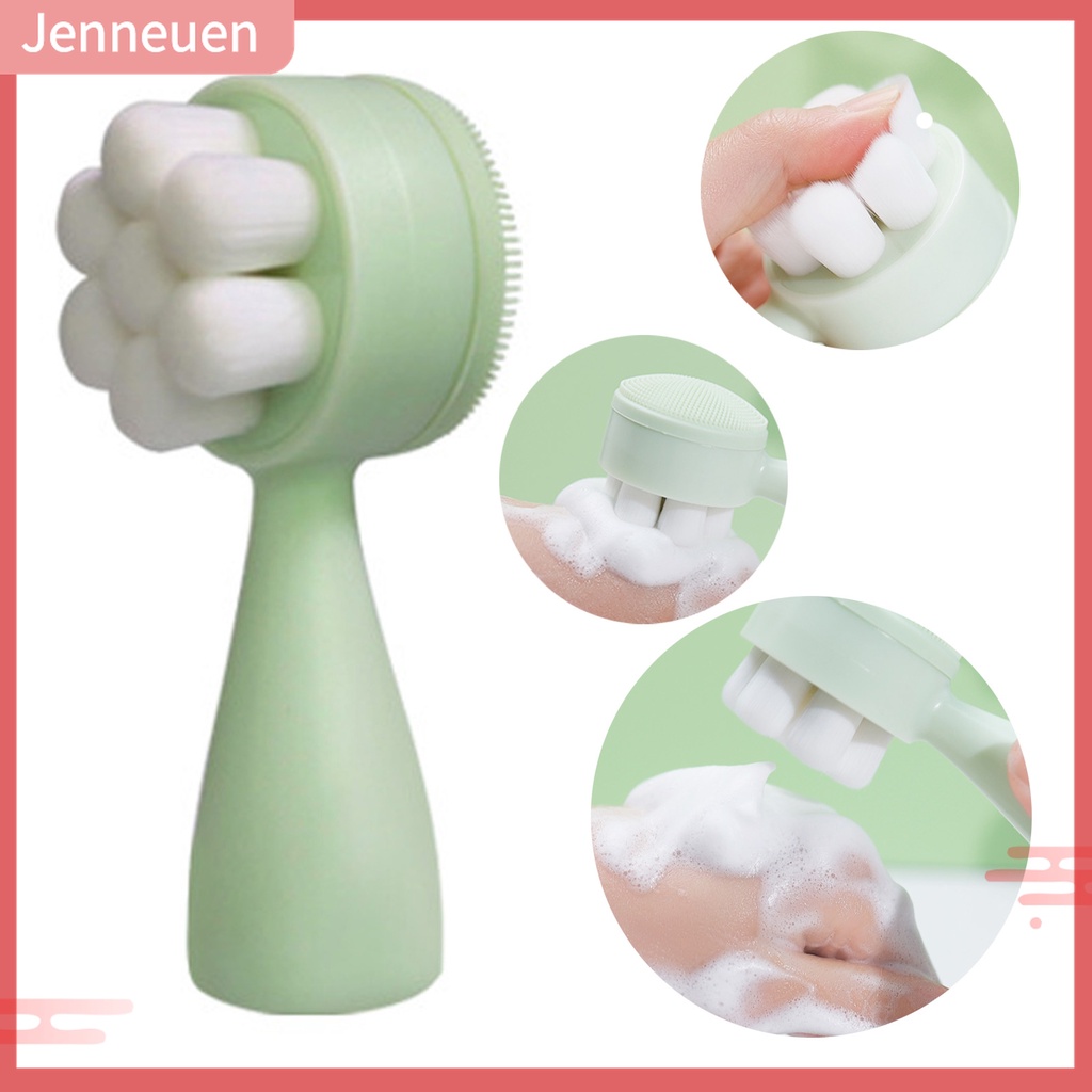 Cọ Rửa Mặt Làm Đẹp Hai Chức Năng Loại Bỏ Mụn Đầu Đen ABS Mềm Mại Hình Hoa Mận Mũm Mĩm Cho Nữ