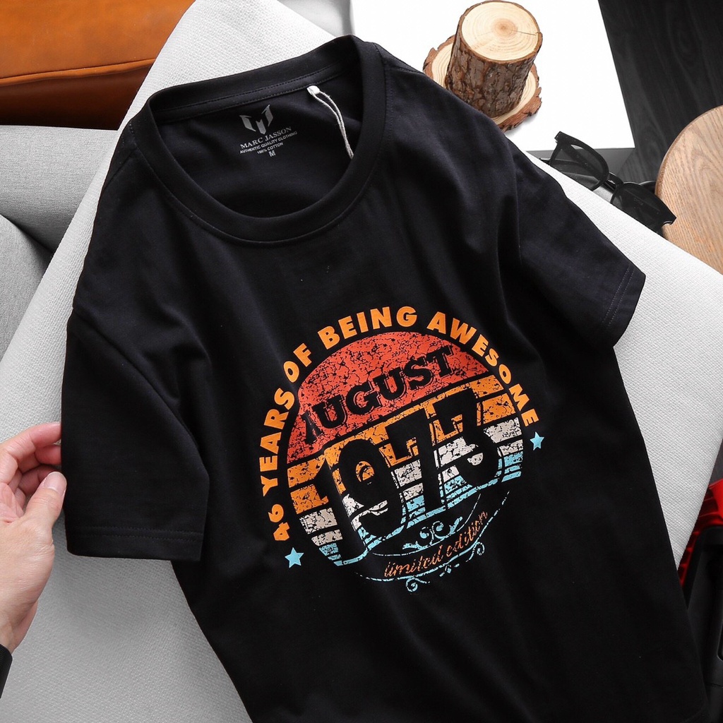Áo thun nam cổ tròn 1973 vải Cotton co giãn,dày dặn, form regular fit thoải mái-JULIDO