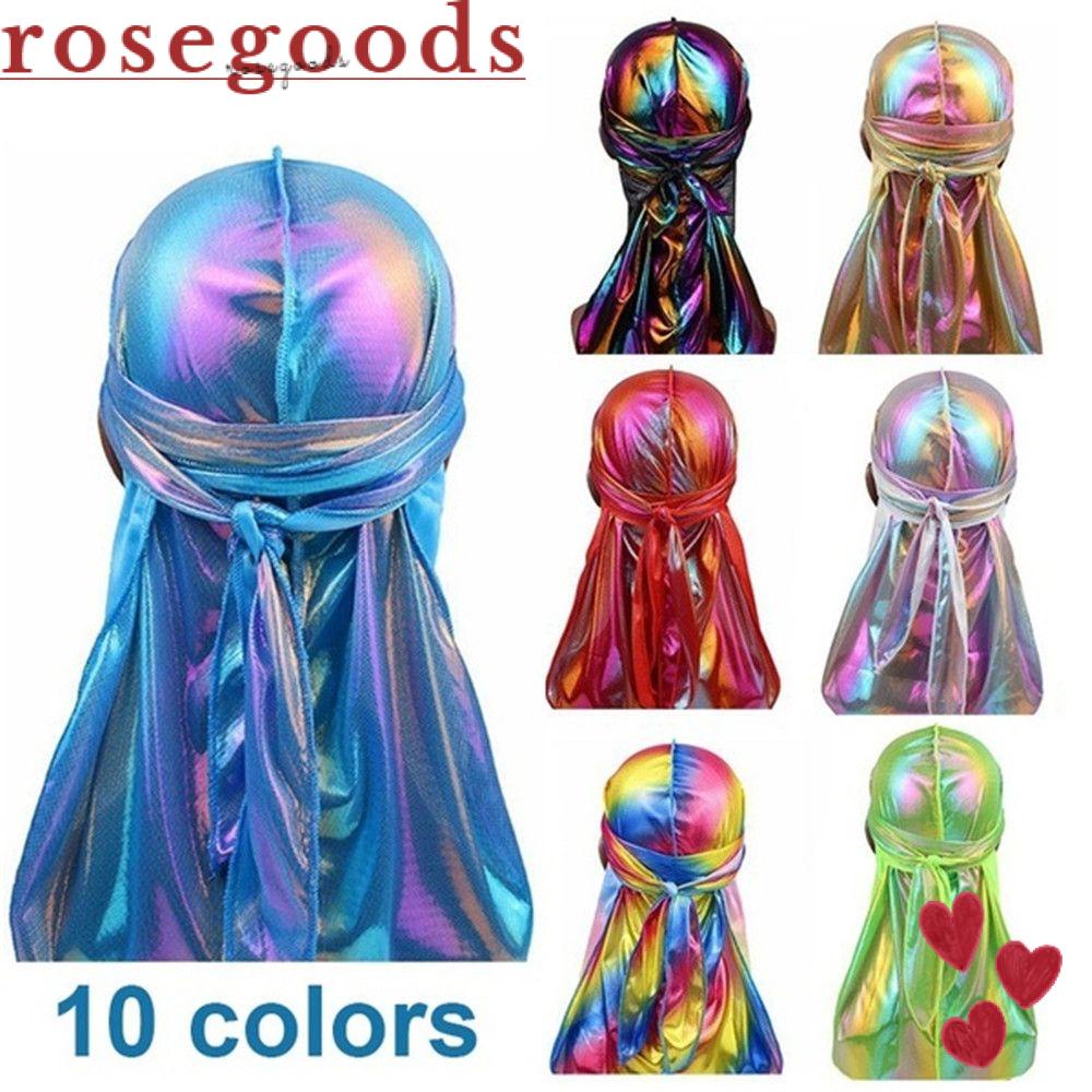 Rose Durag Mũ Trùm Đầu Bandana Đuôi Dài Lụa Mềm Mại Chemo Cướp Biển Ung Thư Cho Nam