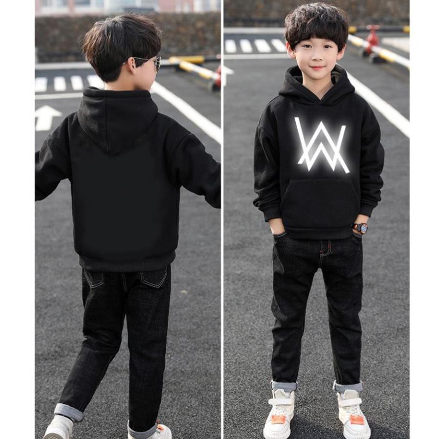 Áo Hoodie Trẻ Em In Hình Alan Walker Phản Quang Siêu Đẹp Form Rộng Vải Nỉ Dầy Ấm Phong Cách Ulzzang giá xưởng