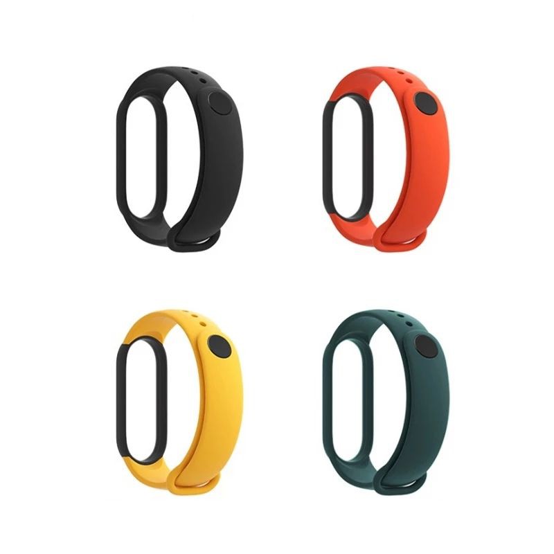 Dây Đeo Cao Su Silicon 2 màu Cho Xiaomi Miband 5 Chất Lượng cao