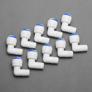 Bộ 10 co, cút vuông ren 13 ra dây 6 hoặc dây 10mm nhấn – nối nhanh  (co lõi T33)