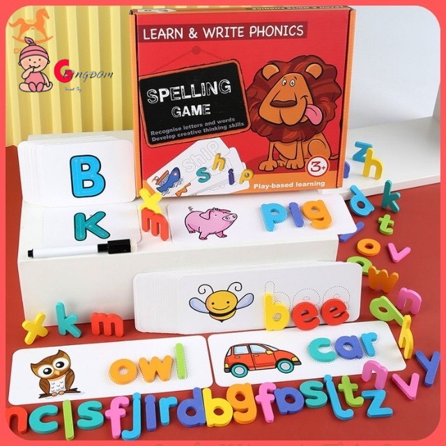 Spelling Game - Đồ chơi học chữ cái, học ghép chữ và học đánh vần chữ tiếng anh bằng gỗ