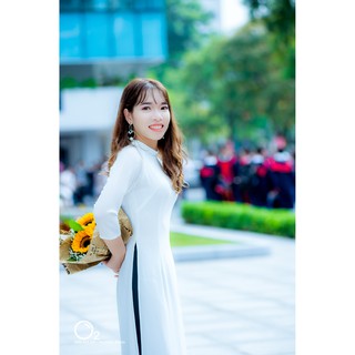 Áo dài trắng trơn 4 tà cao cấp hàng lướt