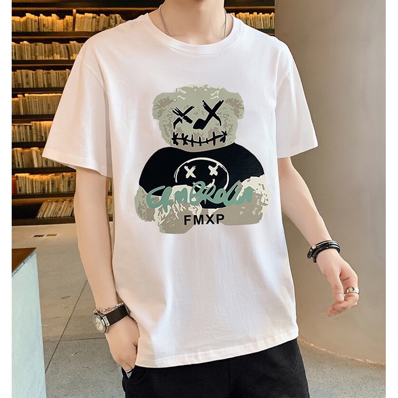 Set Bộ 2 Món Quần Shorts + Áo Thun Nam Chất Vải Thun CB2_MAT173TH_MSH001THDEF6 (Gấu Bông + 3 Kẻ Ngang)