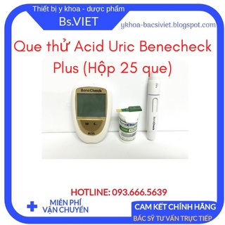 Que thử Acid Uric Benecheck Plus (Hộp 25 que)