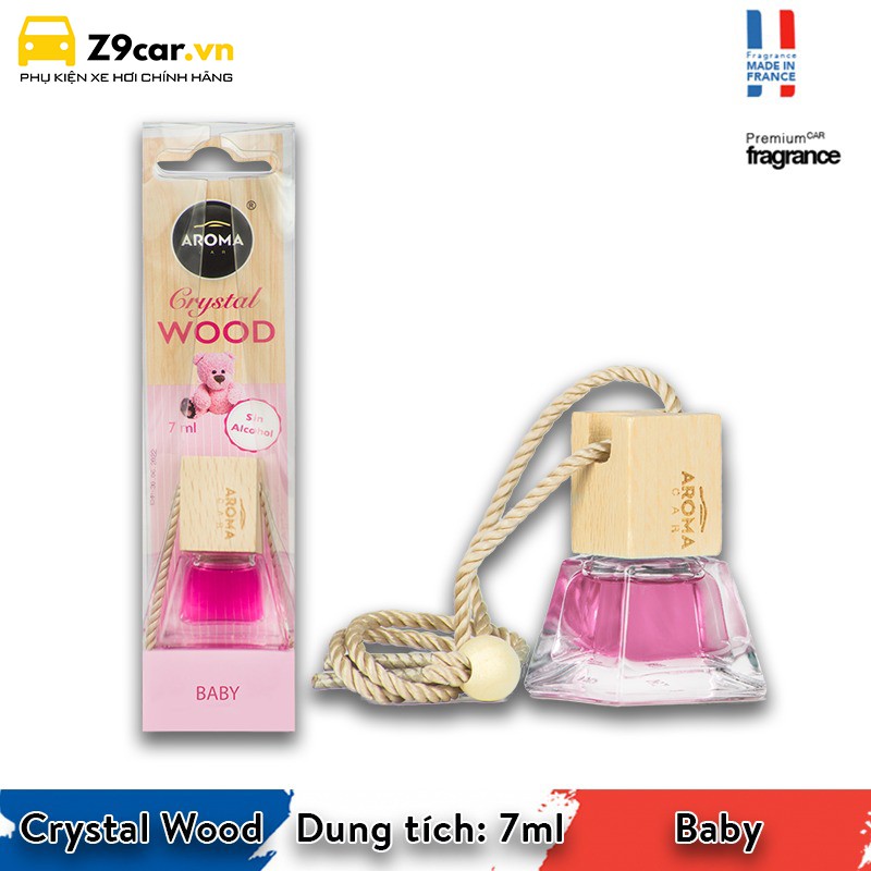 Tinh dầu nước hoa xe hơi Aroma Crystal Wood dạng treo nhập khẩu châu Âu