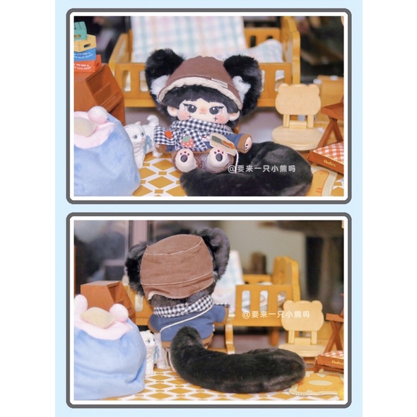 Doll 20cm Thời Mặc Chú Mèo Đen Đáng Yêu