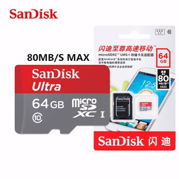 [Freeship toàn quốc từ 50k] Thẻ Nhớ microSDHC SanDisk Ultra 64UHS-I - 80MB/s