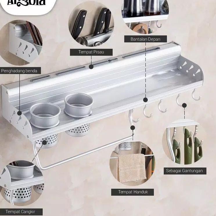 Kệ Đựng Gia Vị 2 Ngăn 8dk Rcup (Rd568N40 Nhôm 40cm)