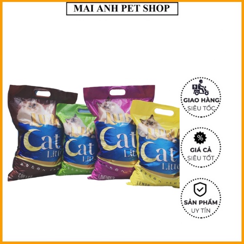 Cát Vệ Sinh Cho Mèo Thế Hệ Mới Luna Cat Litter, Cát Nhật Túi 8L, đủ mùi,vón tốt + tặng kèm xúc xích or pate súp thưởng