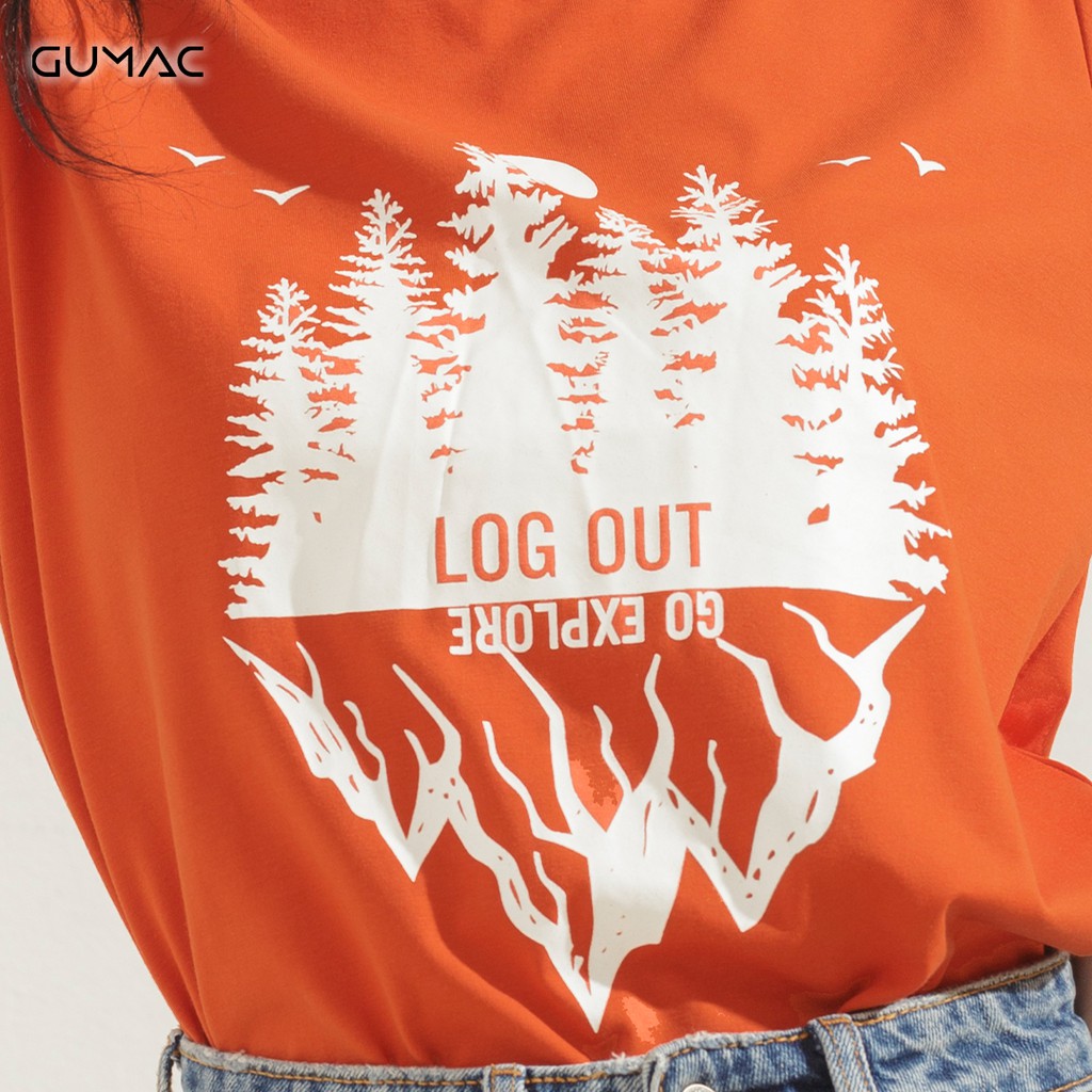 Áo thun nữ in họa tiết GUMAC form basic nhiều màu cá tính ATA628 | BigBuy360 - bigbuy360.vn