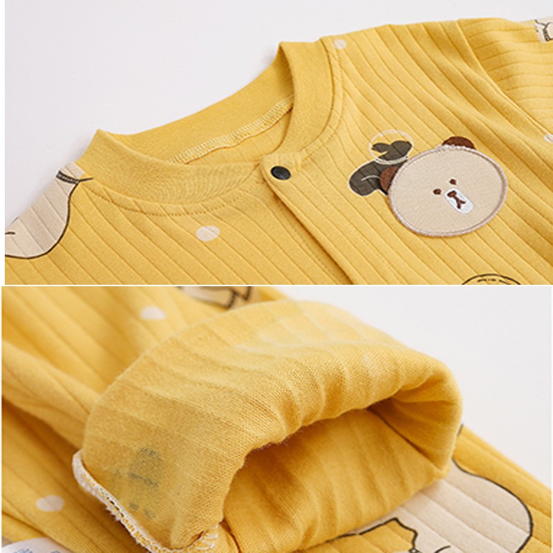 Bộ cotton dài tay thu đông cho bé Trai bé Gái Hàng Quảng Châu xuất Khẩu BDT15