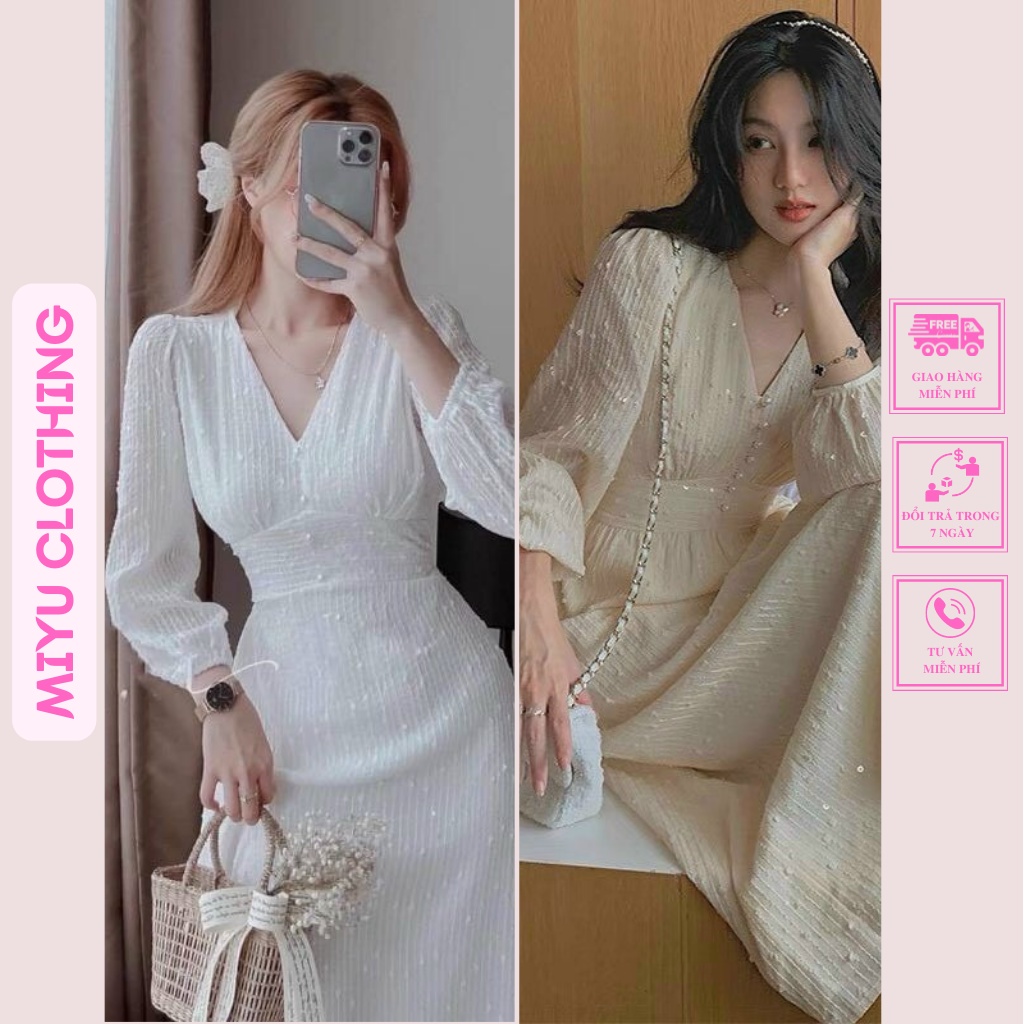 Váy cưới cô dâu đi bàn đơn giản đẹp đầm cưới cô dâu dự tiệc trắng dài tay đẹp dáng xòe cao cấp sang trọng Miyuclothing