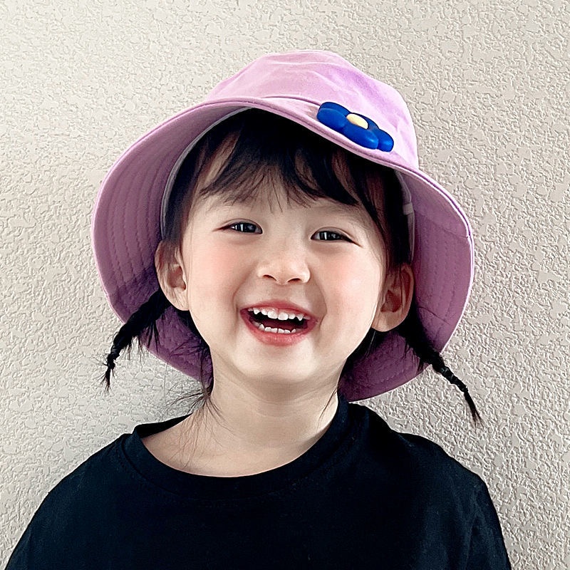 Nón tai bèo cotton chống nắng họa tiết hoa nhỏ thời trang xuân thu hè Hàn Quốc cho bé gái