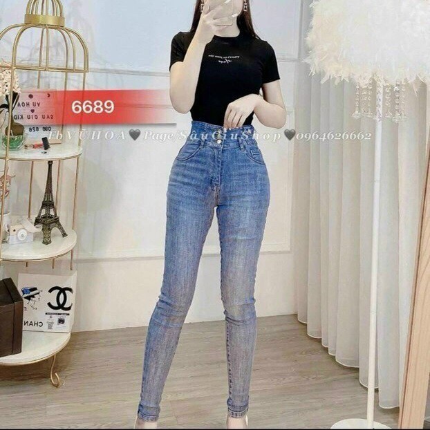 Quần jean nữ co giãn nhẹ, dễ phối đồ King168 , quần jeans thời trang cao cấp nữ F19