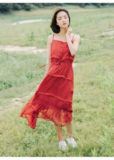 [Order] Váy voan lụa  2 dây hàng thiết kế